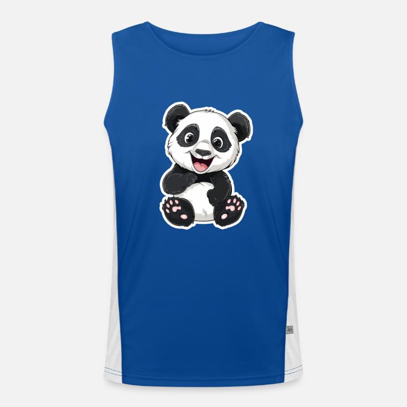 Exubérant Panda Buddy Sticker Débardeur respirant contrasté Homme 