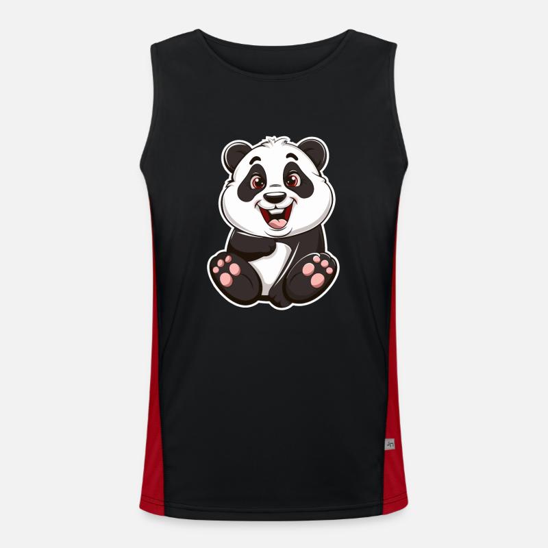 Exubérant Panda Buddy Sticker Débardeur respirant contrasté Homme 