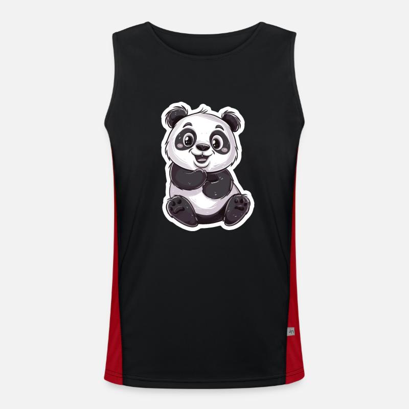 Exubérant Panda Buddy Sticker Débardeur respirant contrasté Homme 