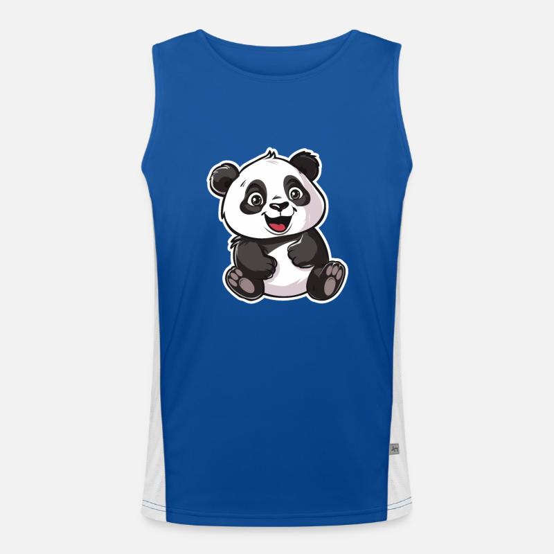 Exubérant Panda Buddy Sticker Débardeur respirant contrasté Homme 