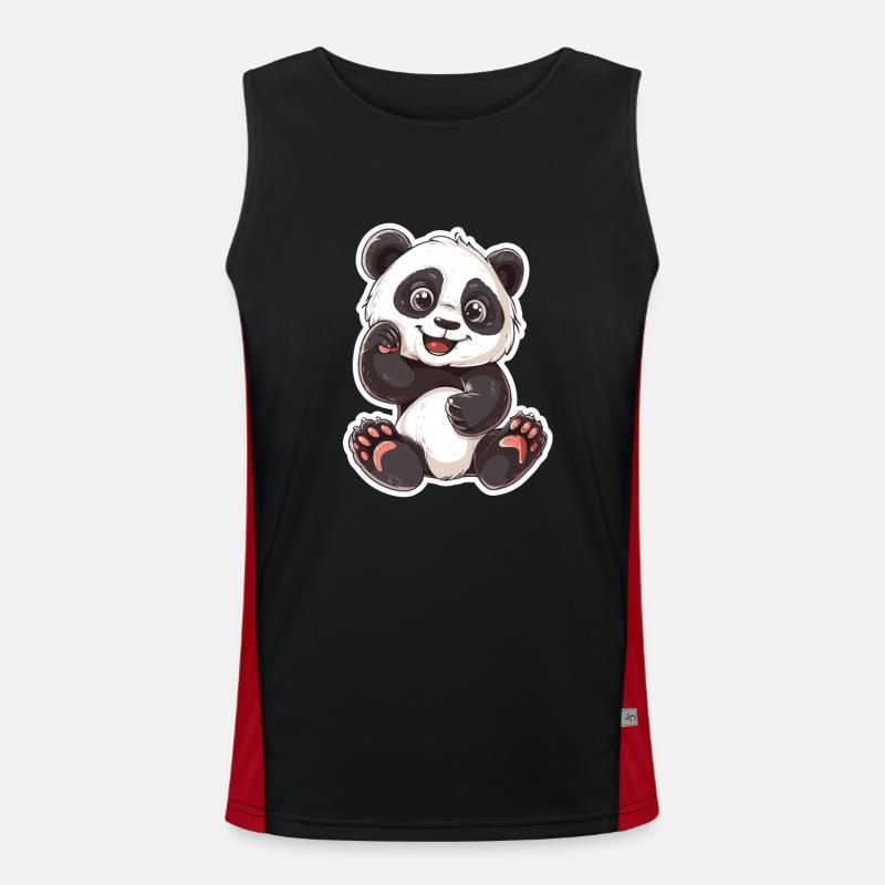 Exubérant Panda Buddy Sticker Débardeur respirant contrasté Homme 