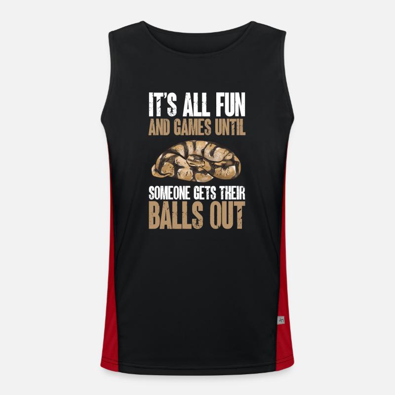 Ball Python Snake King Python - Débardeur respirant contrasté Homme  - noir/rouge