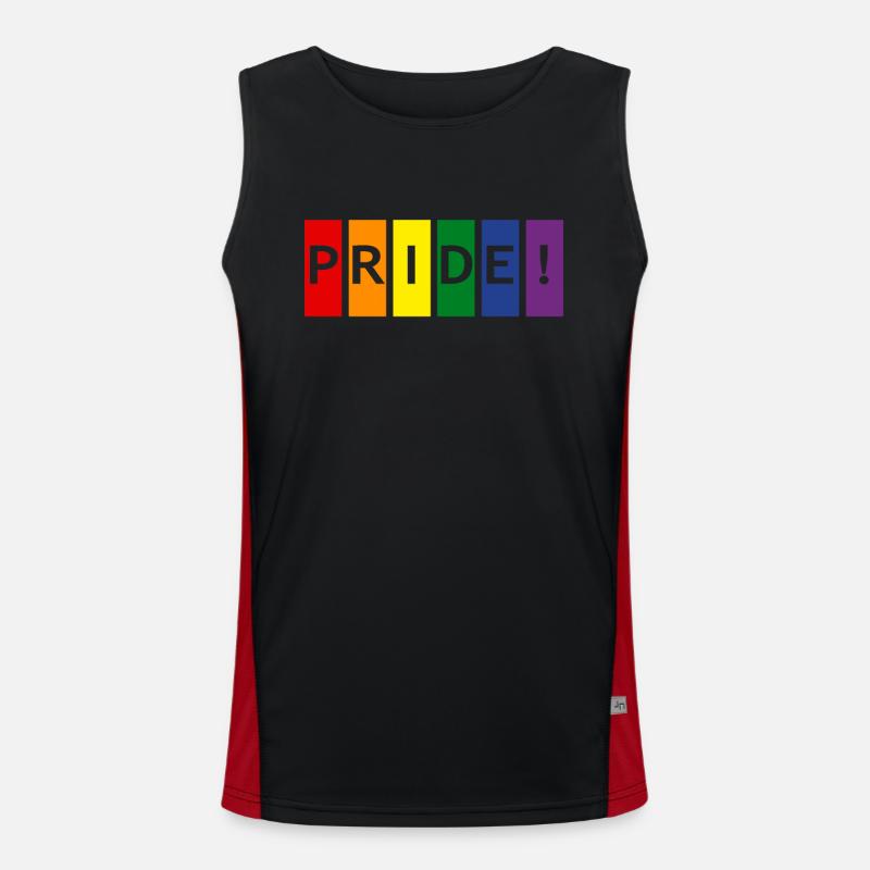 Pride-Farben Funktionelles Kontrast-Tank Top für Männer 