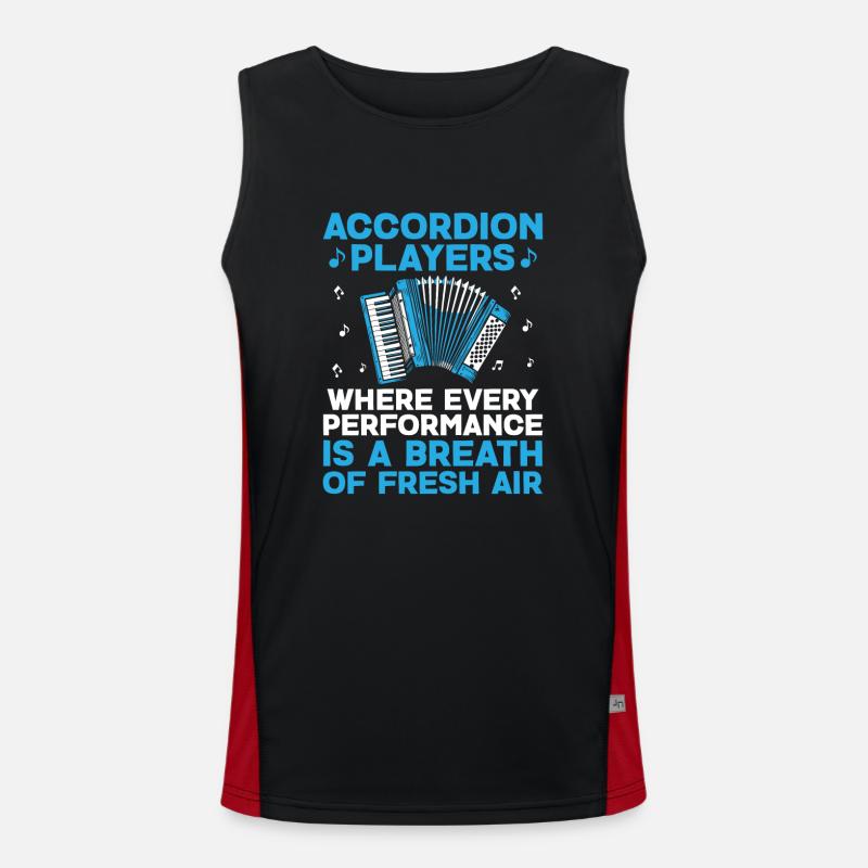 Accordion Players Where Every Performance Is A Bre Men's Functional Contrast Tank Top 