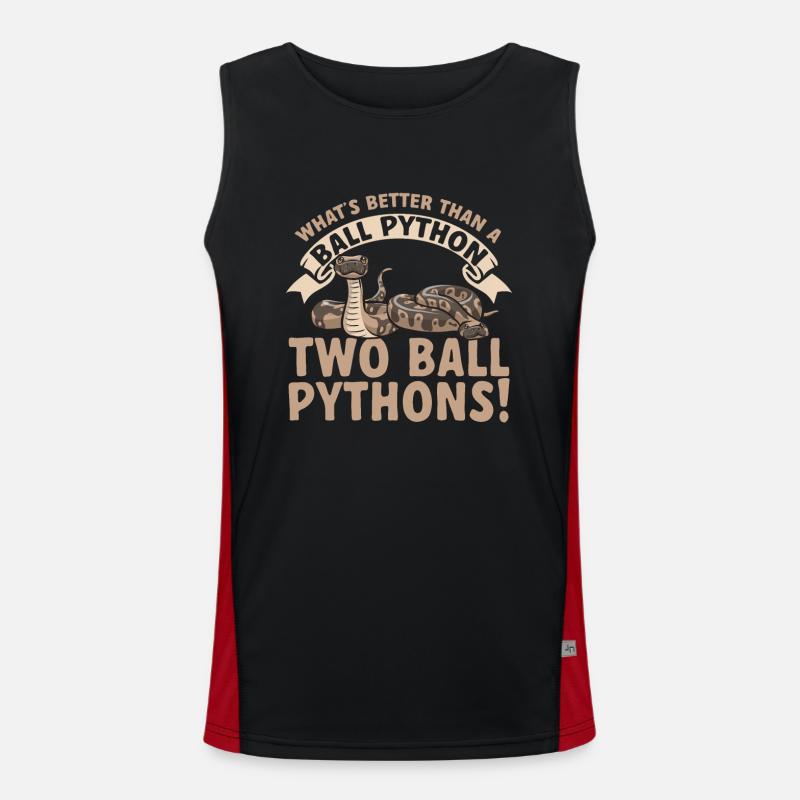 Ball Python Snake King Python - Débardeur respirant contrasté Homme  - noir/rouge