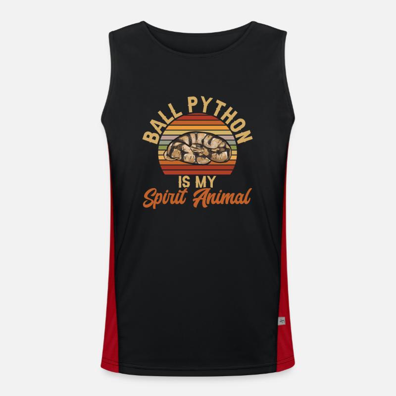 Ball Python Schlange Königspython - Funktionelles Kontrast-Tank Top für Männer  - Schwarz/Rot