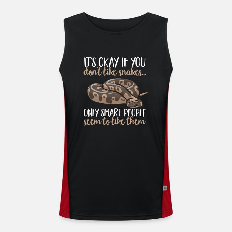 Ball Python Schlange Königspython - Funktionelles Kontrast-Tank Top für Männer - Schwarz/Rot