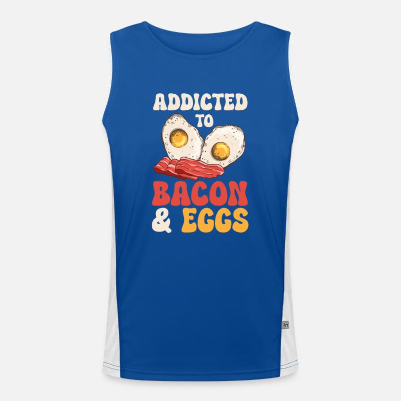 Speck Eier Brunch Frühstück Eier und Speck Funktionelles Kontrast-Tank Top für Männer 