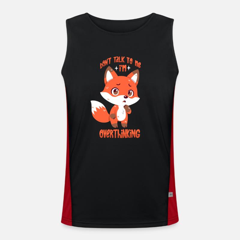 Brooding Fox - Men's Functional Contrast Tank Top  - black/red