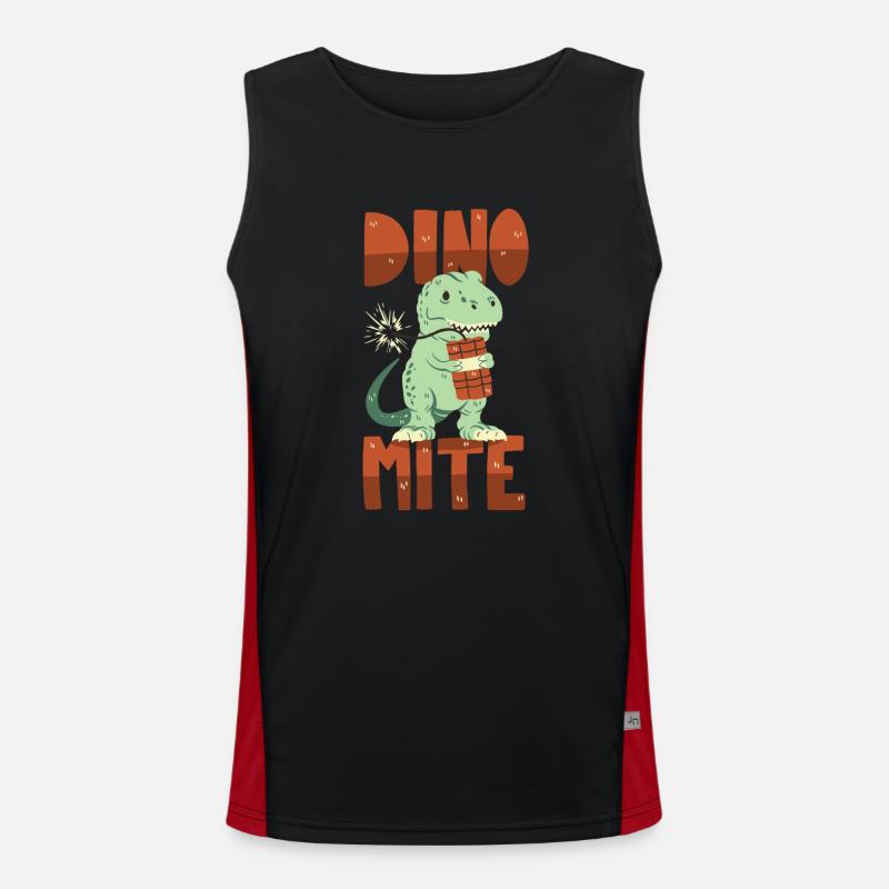 Dino mit Dynamit Funktionelles Kontrast-Tank Top für Männer 