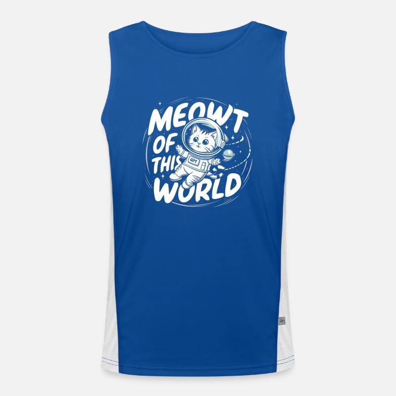 Cat, Astronaut, Astronomy, Outer Solar System Men's Functional Contrast Tank Top 