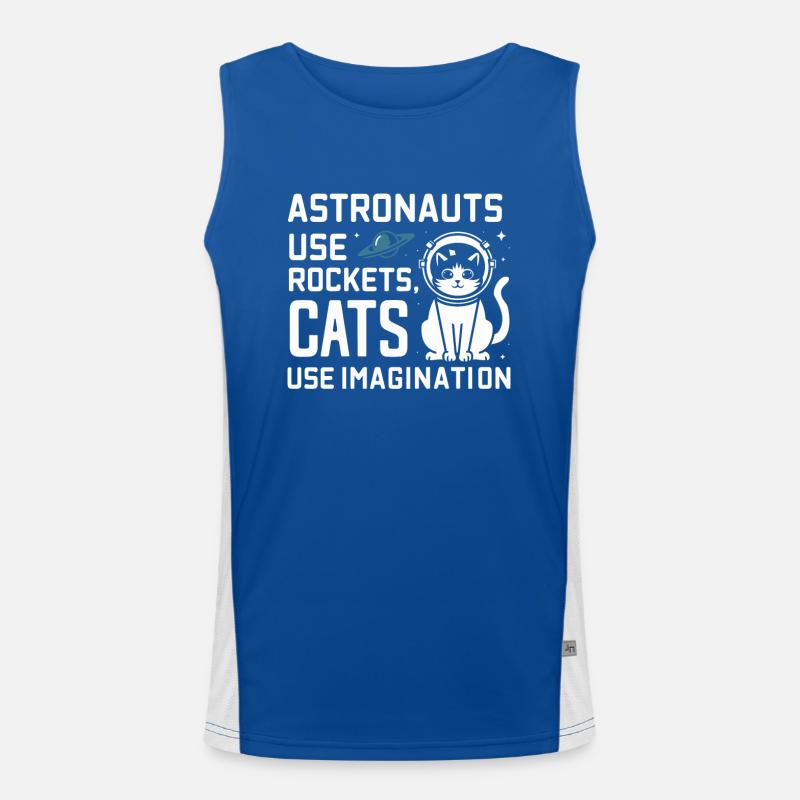 Cat, Astronaut, Astronomy, Outer Solar System Men's Functional Contrast Tank Top 