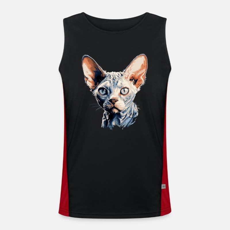 Devon Rex Kätzchen Devon Rex Katze Funktionelles Kontrast-Tank Top für Männer 