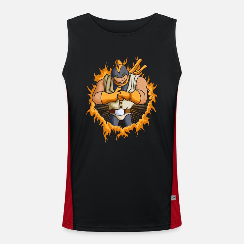 Der Krieger mit Halbton-Hintergrund Funktionelles Kontrast-Tank Top für Männer 