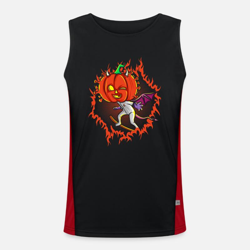 The Witch Devil Pumpkin Head Men's Functional Contrast Tank Top 