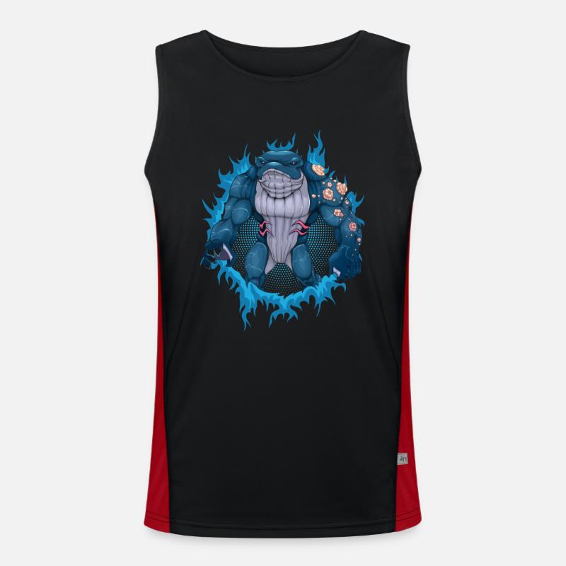 Wal-Mutant mit Halbton-Hintergrund Funktionelles Kontrast-Tank Top für Männer 