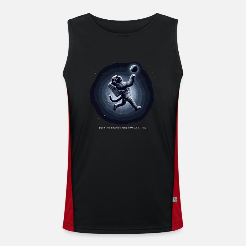Cat, Astronaut, Astronomy, Outer Solar System Men's Functional Contrast Tank Top 