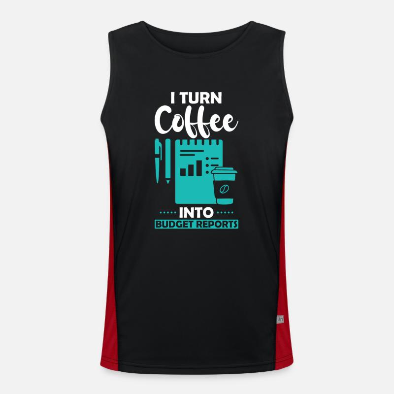 Turning Coffee into Budget Reports Men's Functional Contrast Tank Top 