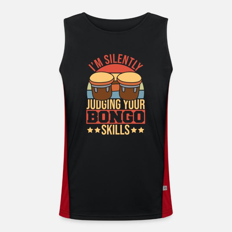 Bongo Music Gift Men's Functional Contrast Tank Top 