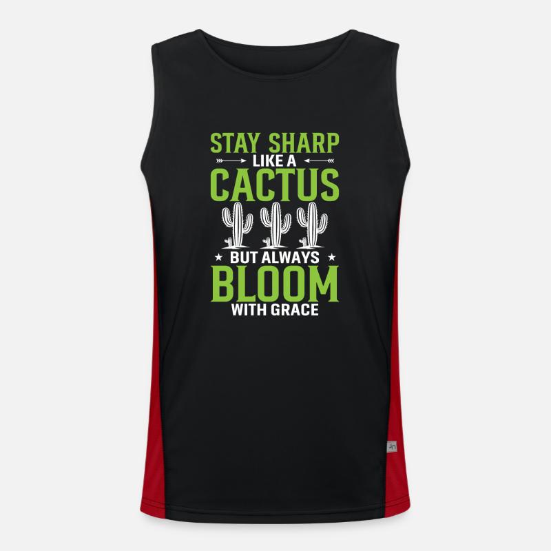 Stay Sharp Like A Cactus, But Always Bloom With Gr Men's Functional Contrast Tank Top 