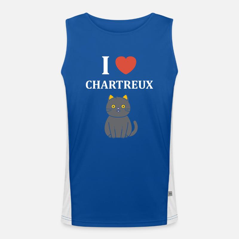 Humour chat chartreux Débardeur respirant contrasté Homme 