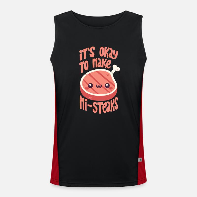 Steak Wortwitz Funktionelles Kontrast-Tank Top für Männer 