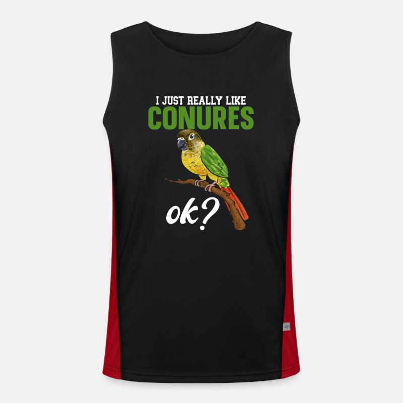 Molinasittich Papagei Vogel Sittich Funktionelles Kontrast-Tank Top für Männer 
