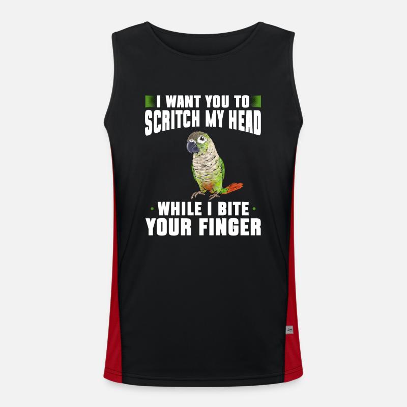 Molinasittich Papagei Vogel Sittich Funktionelles Kontrast-Tank Top für Männer 