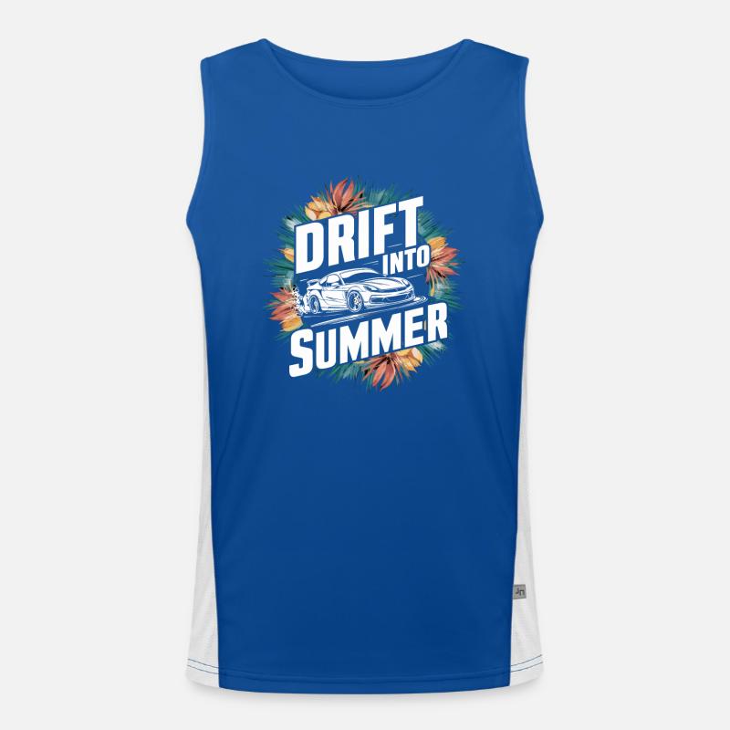 Course de drift automobile, dérive de sport automobile de voiture de course Débardeur respirant contrasté Homme 