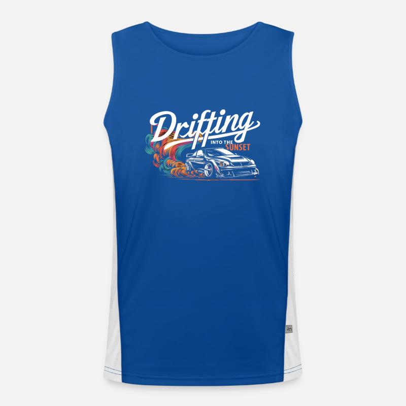 Course de drift automobile, dérive de sport automobile de voiture de course Débardeur respirant contrasté Homme 
