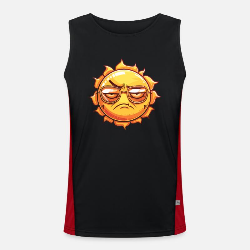Genervte Sonne Mit Cooler Brille Funktionelles Kontrast-Tank Top für Männer 