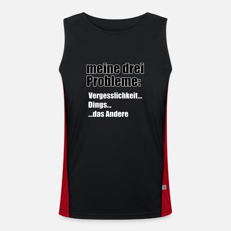 My three problems... - Men's Functional Contrast Tank Top  - black/red