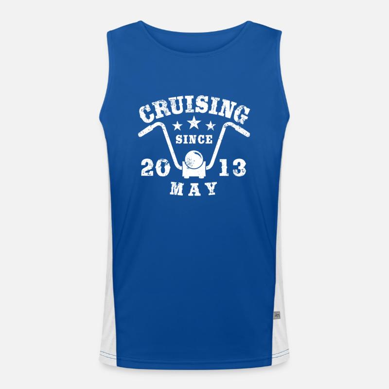 Cruising Biker Birthday May 2013 Motorcycle Men's Functional Contrast Tank Top 