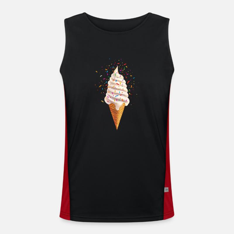 Sommerfreude Mit Buntem Eiscreme Motiv Funktionelles Kontrast-Tank Top für Männer 