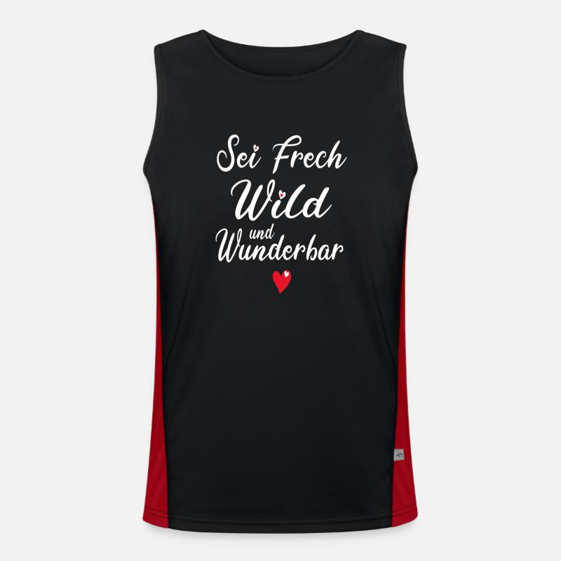 Frech Wild Wunderbar Freche Mädchen Sprüche Funktionelles Kontrast-Tank Top für Männer 