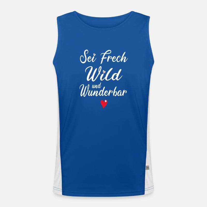 Frech Wild Wunderbar Freche Mädchen Sprüche Funktionelles Kontrast-Tank Top für Männer 