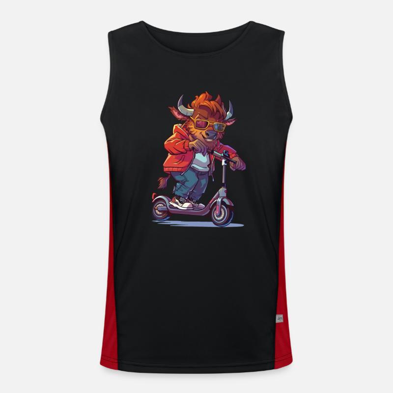 Bison Roller Funktionelles Kontrast-Tank Top für Männer 