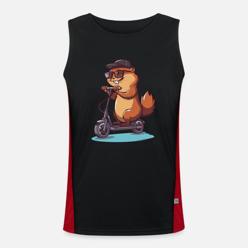 Biber Roller Funktionelles Kontrast-Tank Top für Männer 