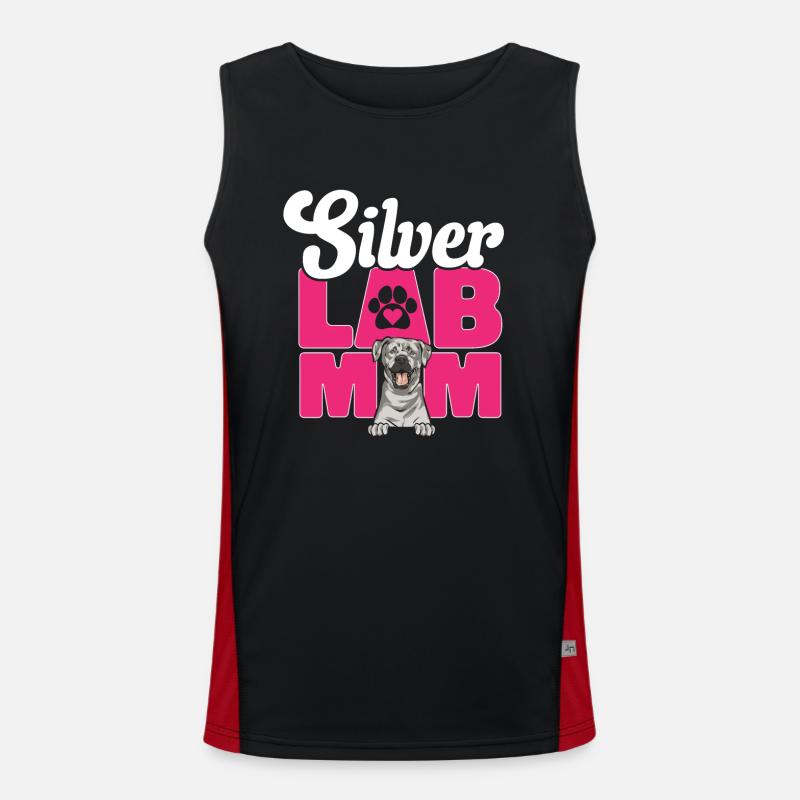 Silver Labrador Retriever Silver Lab Men's Functional Contrast Tank Top 
