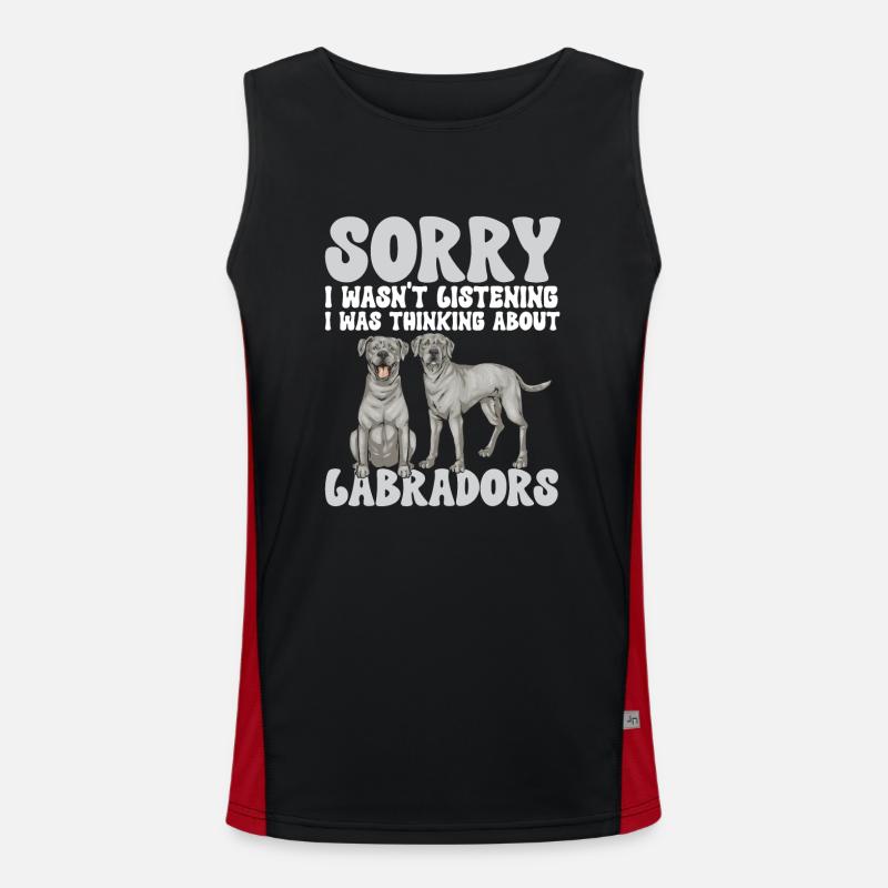 Silver Labrador Retriever Silver Lab Men's Functional Contrast Tank Top 