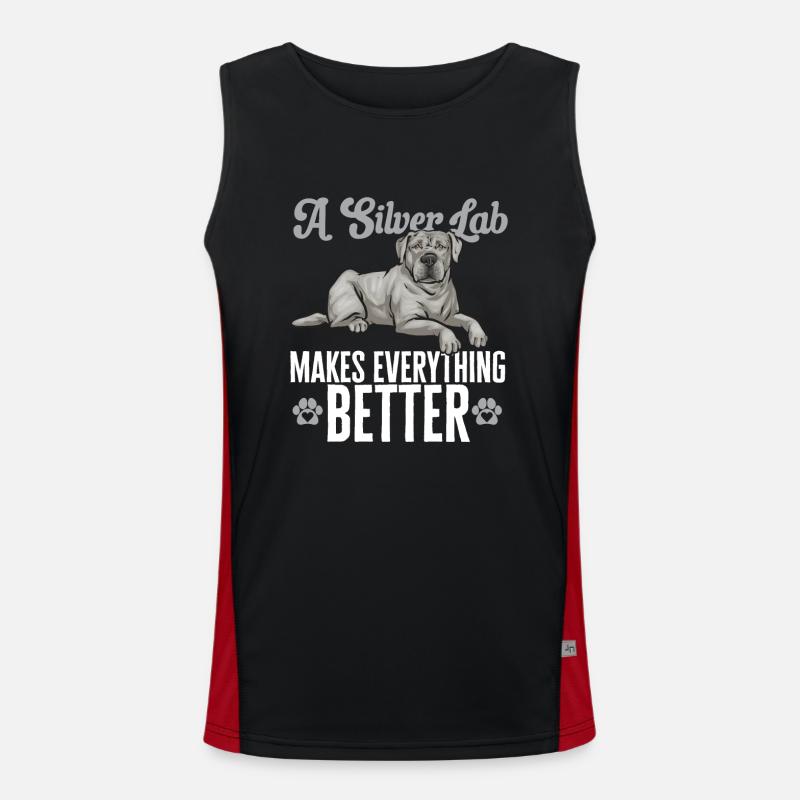 Silver Labrador Retriever Silver Lab Men's Functional Contrast Tank Top 