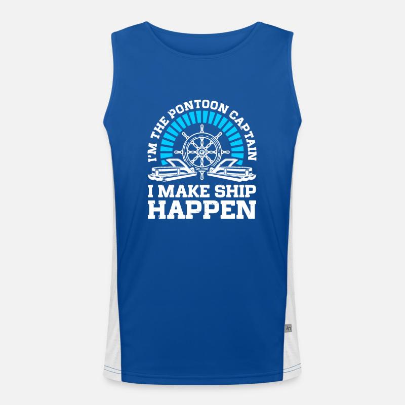 Pontoon Boat Pontoon Captain Men's Functional Contrast Tank Top 