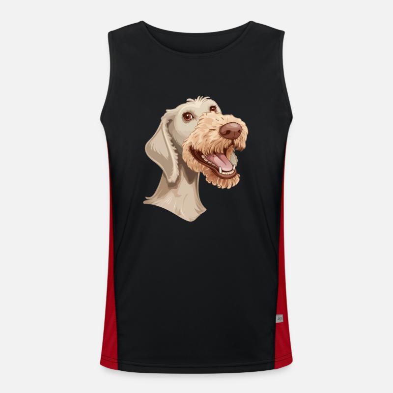 Bedlington Terrier | Cartoon Artwork Funktionelles Kontrast-Tank Top für Männer 