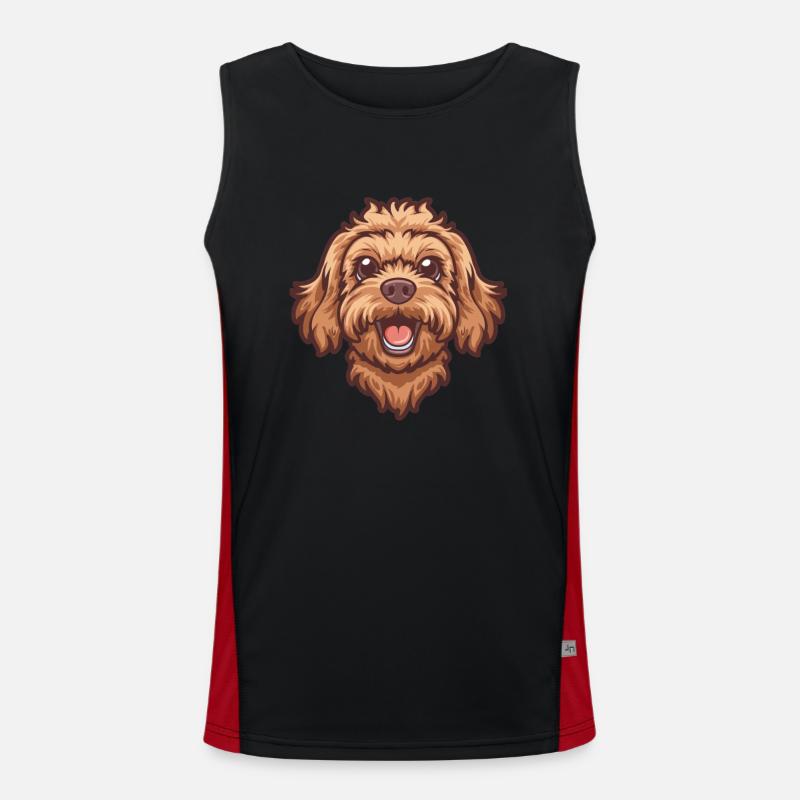 Cavapoo | Cavoodle | Cartoon Artwork Funktionelles Kontrast-Tank Top für Männer 