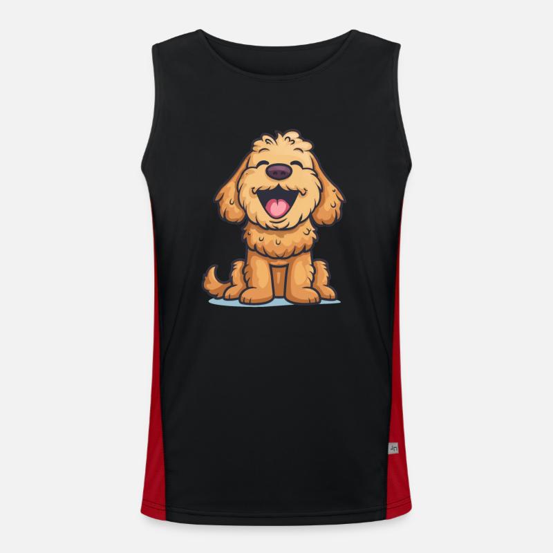 Cockapoo Illustration de dessin animé Débardeur respirant contrasté Homme 