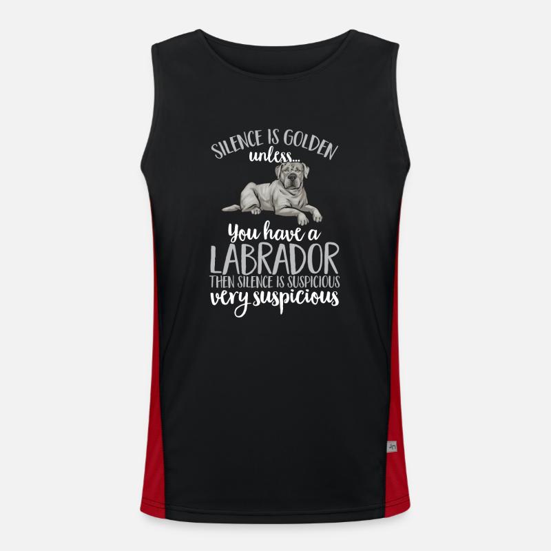 Silver Labrador Retriever Silver Lab Men's Functional Contrast Tank Top 