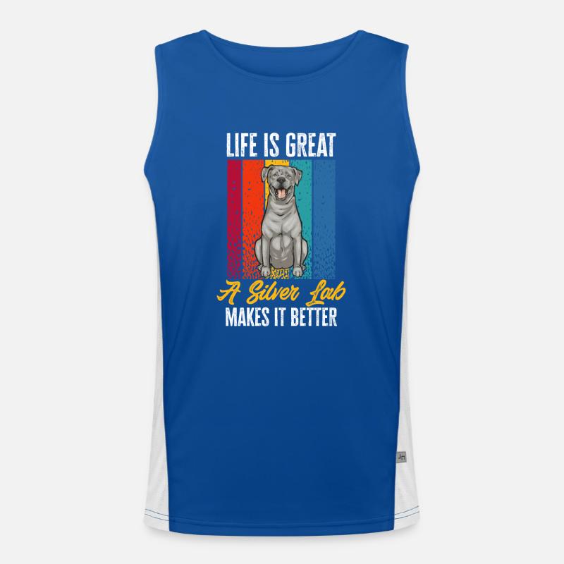 Silver Labrador Retriever Silver Lab Débardeur respirant contrasté Homme 