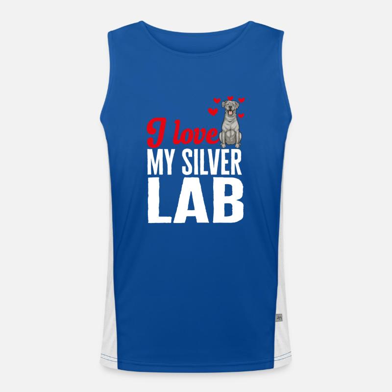 Silver Labrador Retriever Silver Lab Débardeur respirant contrasté Homme 