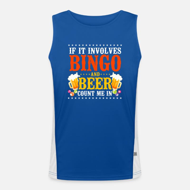 Bingo Player Beer If It Involves Men's Functional Contrast Tank Top 