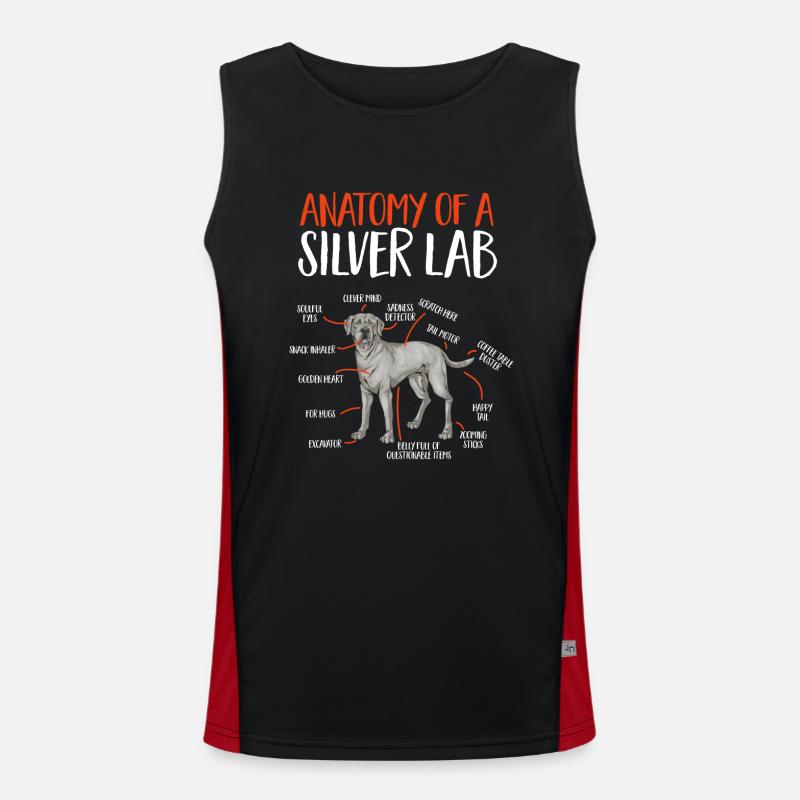 Silver Labrador Retriever Silver Lab Men's Functional Contrast Tank Top 